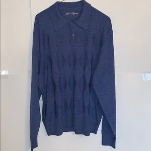 Ben Hogan Men’s Wool Blue Button Pullover Sweater